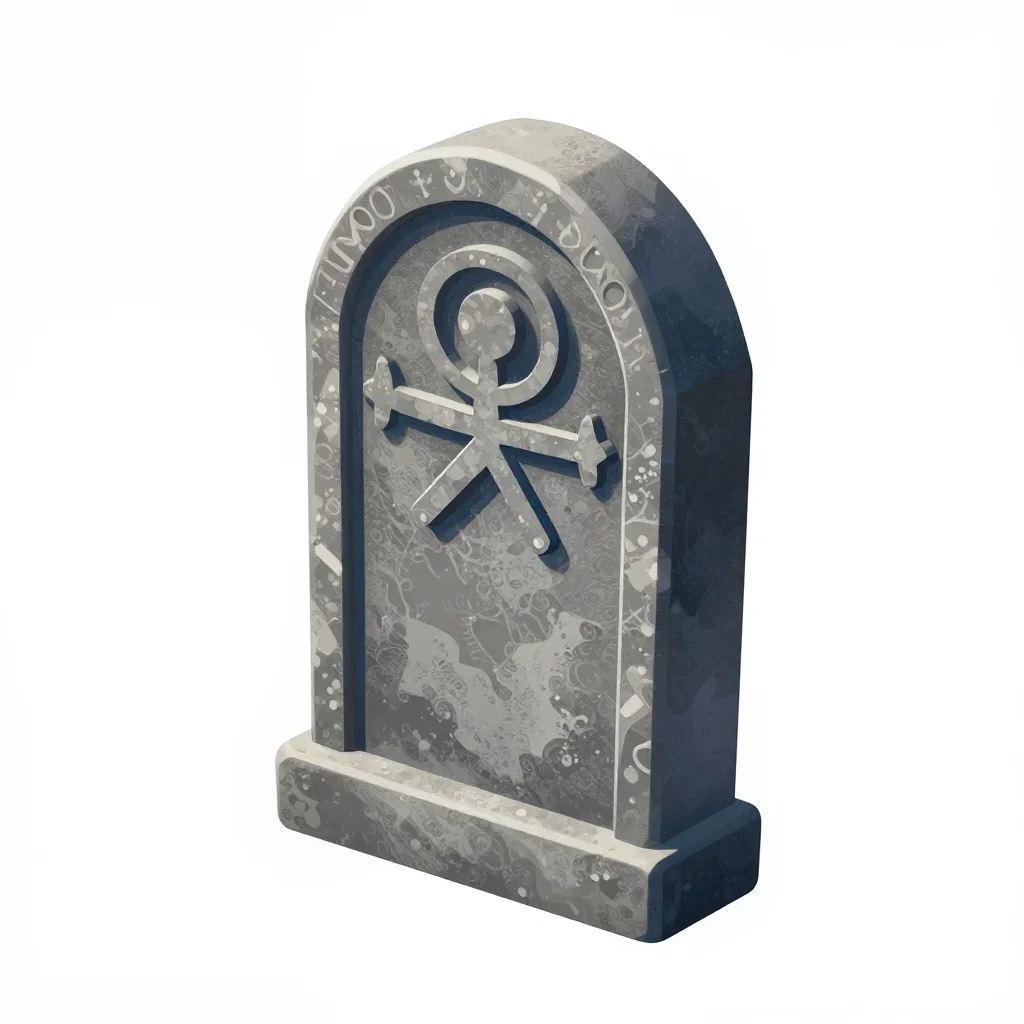 Medieval gravestone isolated on a white background