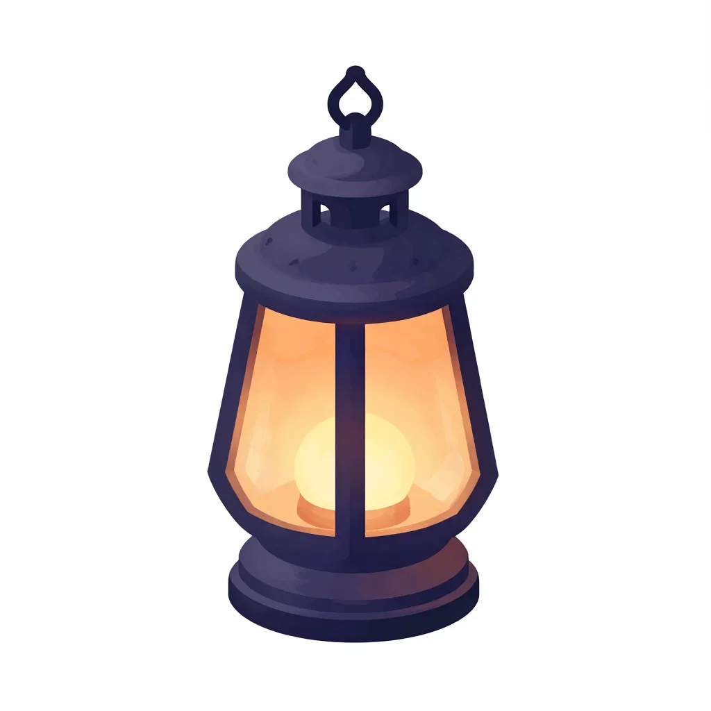Medieval lantern isolated on a white background