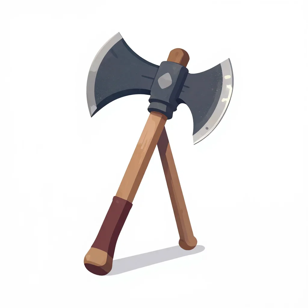 Medieval pickaxe isolated on a white background