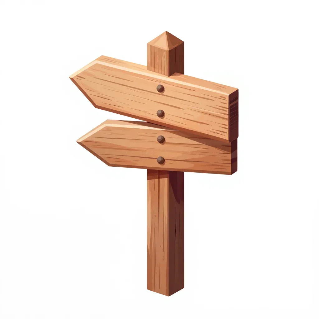 Medieval signpost isolated on a white background