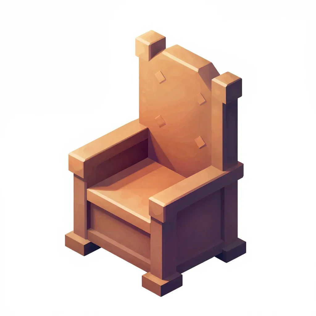 Medieval throne isolated on a white background