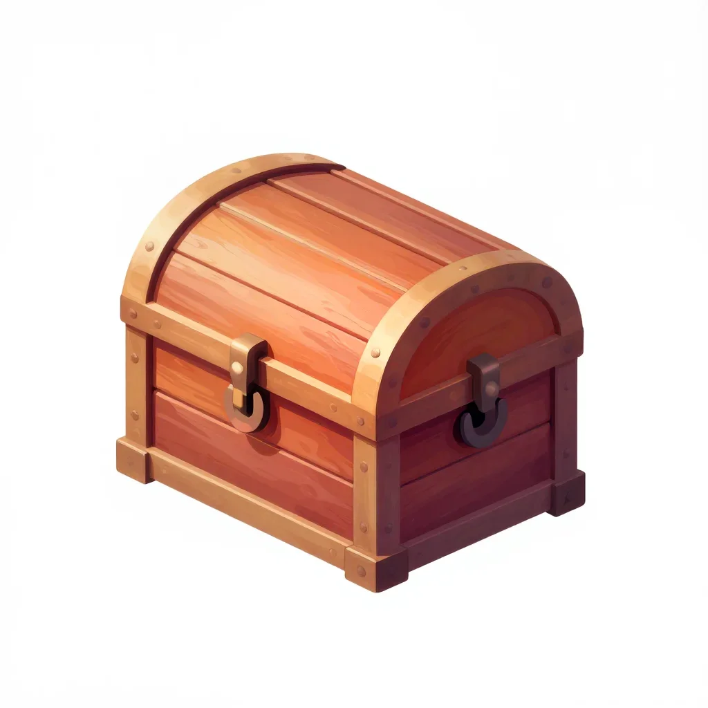 Medieval treasure chest isolated on a white background