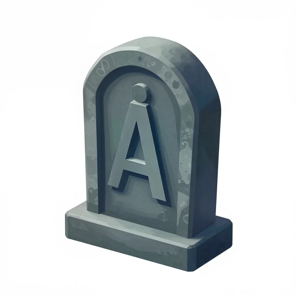 Pirate gravestone isolated on a white background