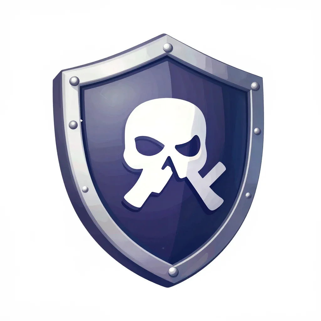 Pirate shield isolated on a white background