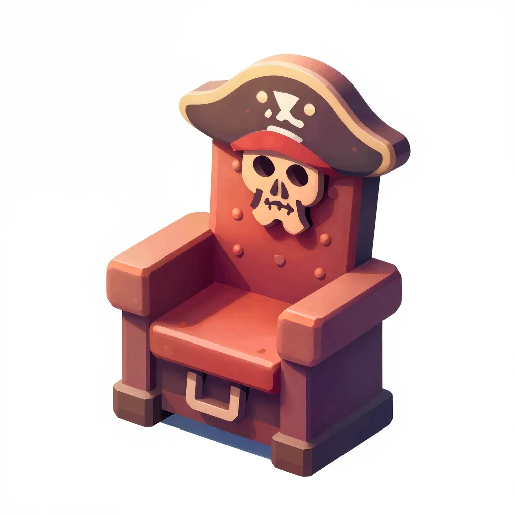 Pirate throne isolated on a white background