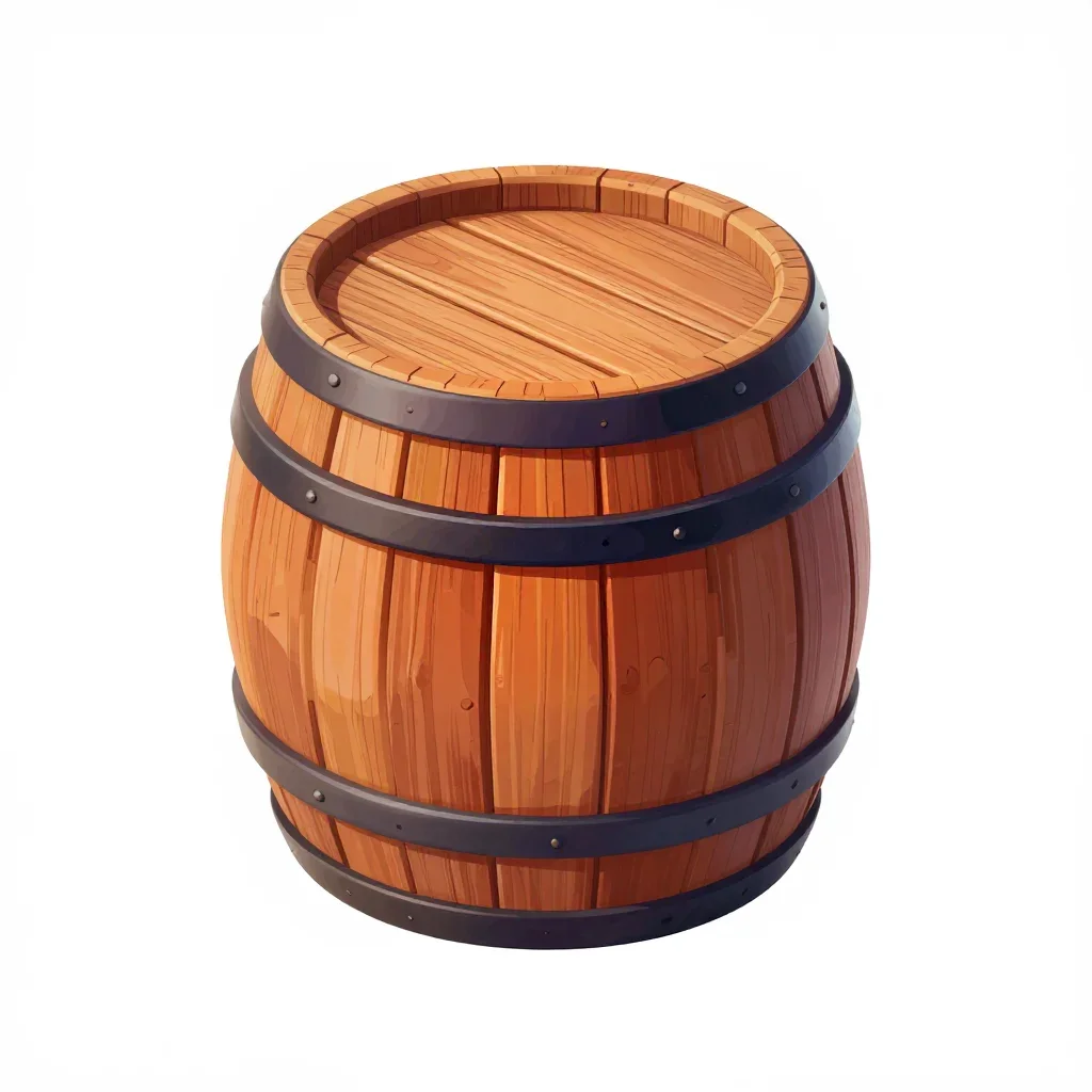 Pirate wooden barrel isolated on a white background