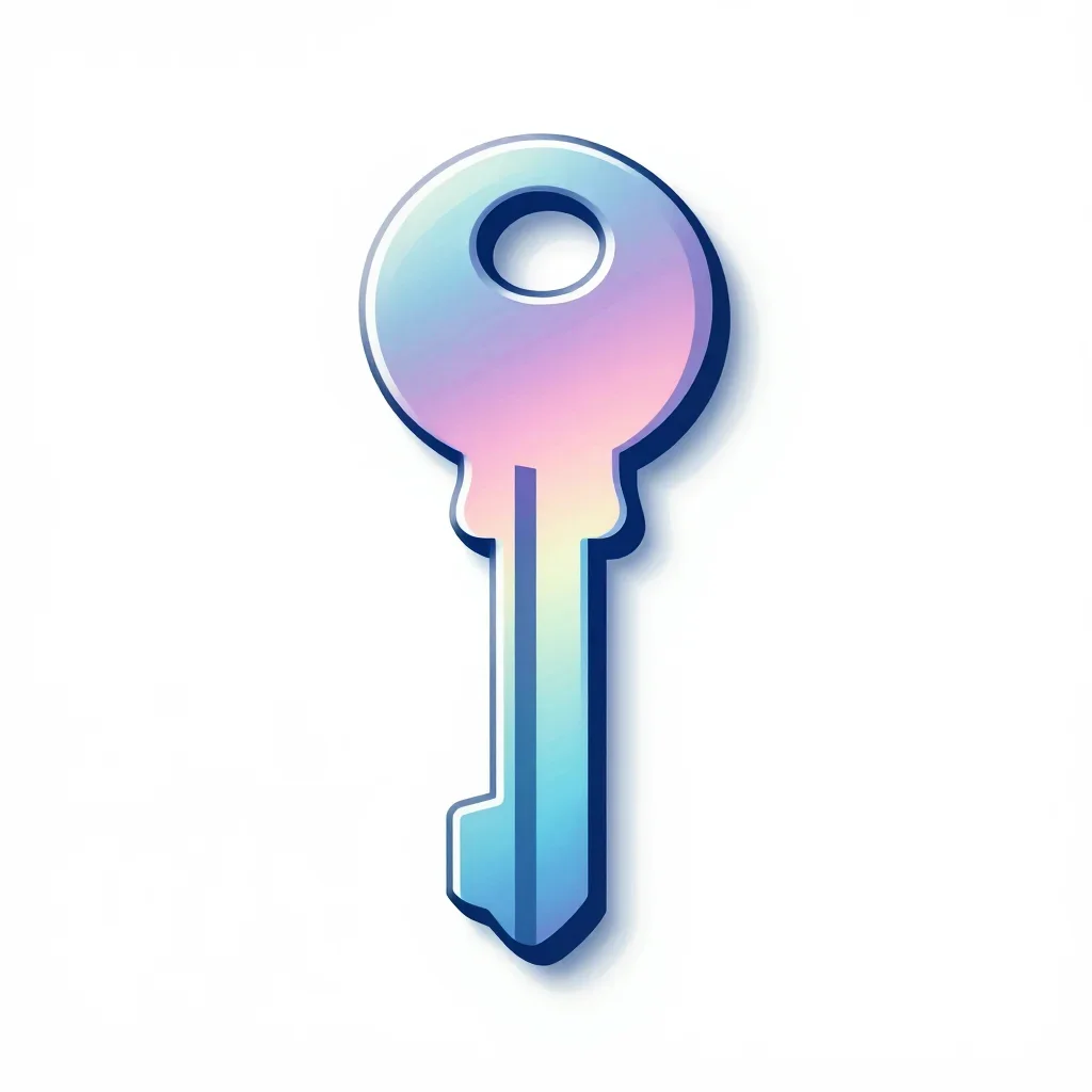 Post-apocalyptic key isolated on a white background