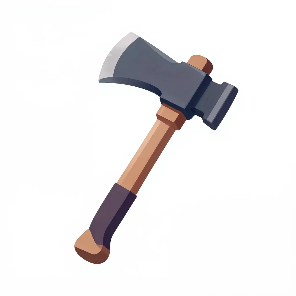 Post-apocalyptic pickaxe isolated on a white background