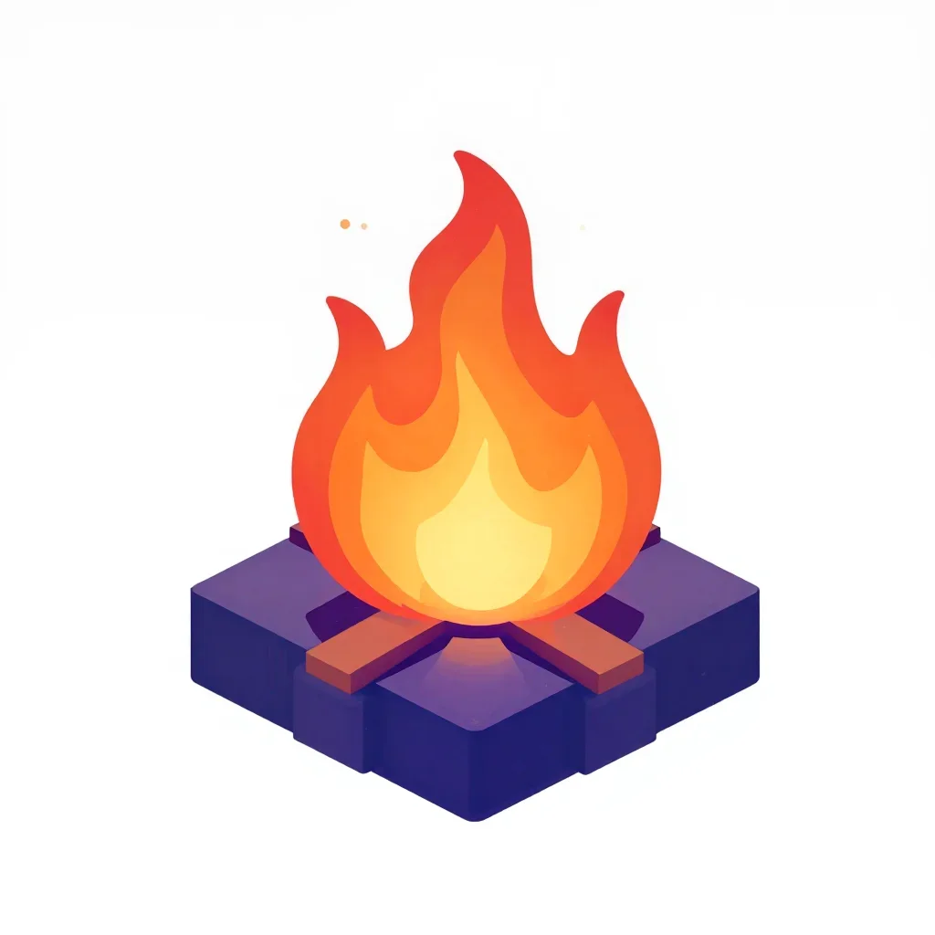 Sci-fi campfire isolated on a white background