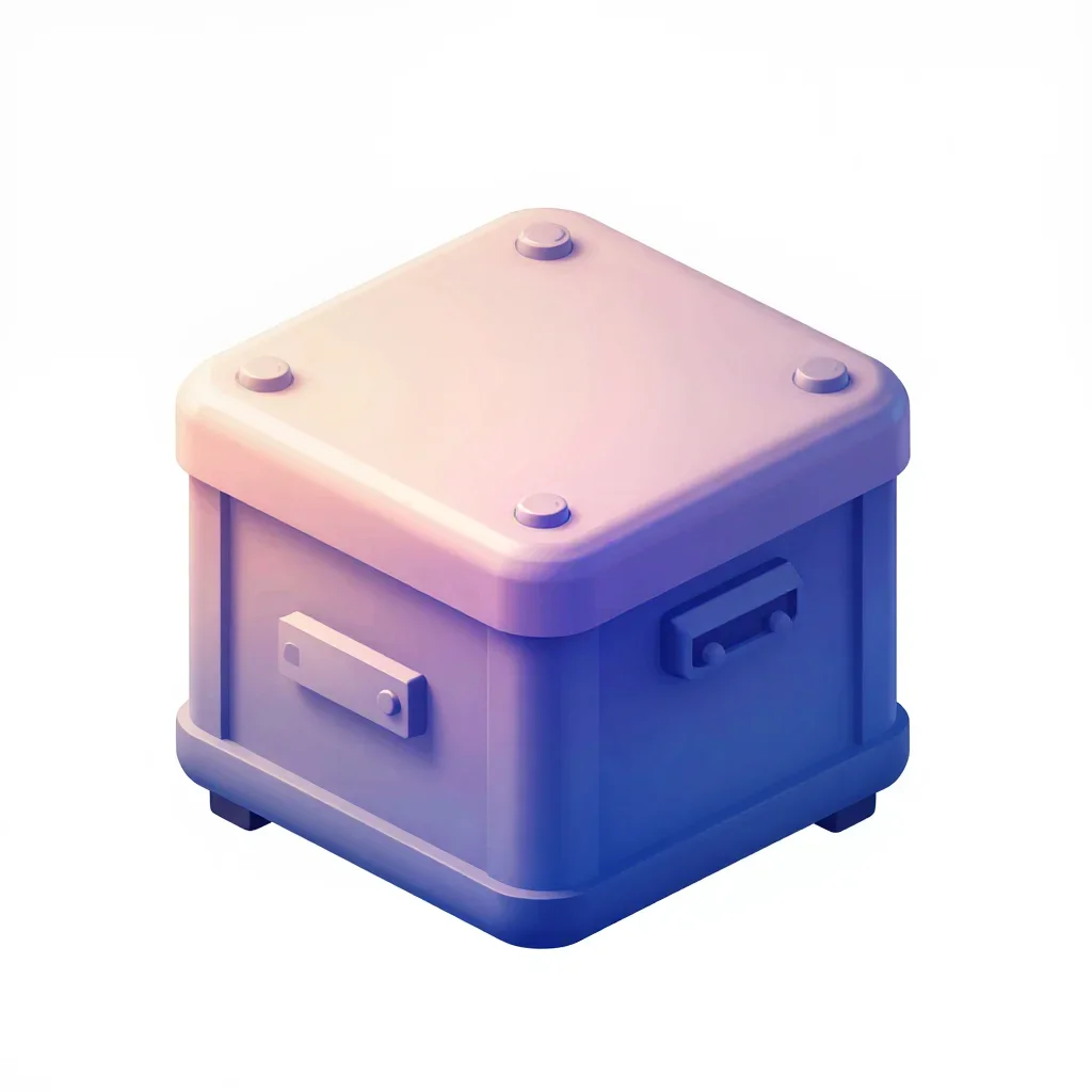 Sci-fi crate isolated on a white background