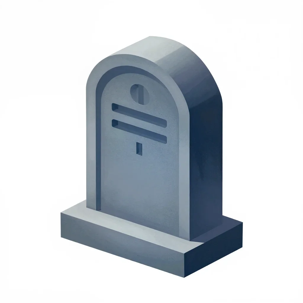 Sci-fi gravestone isolated on a white background