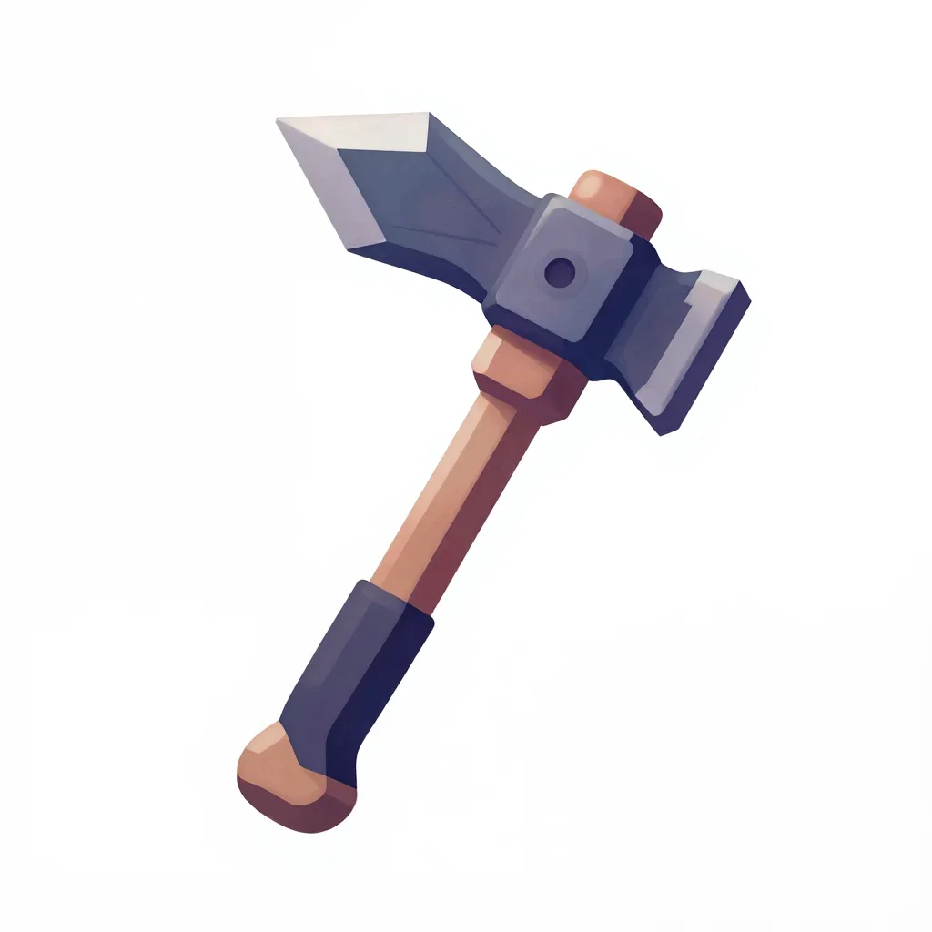 Sci-fi pickaxe isolated on a white background