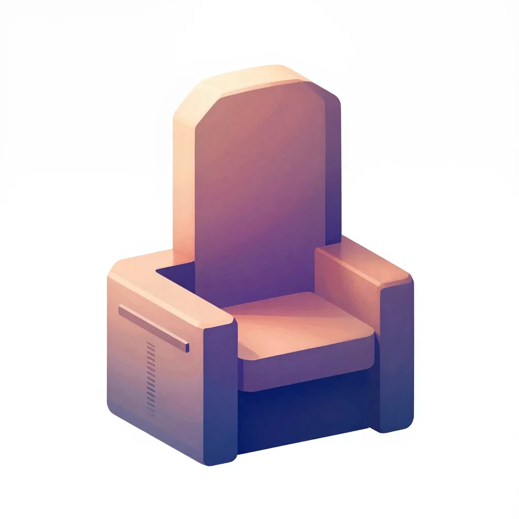 Sci-fi throne isolated on a white background