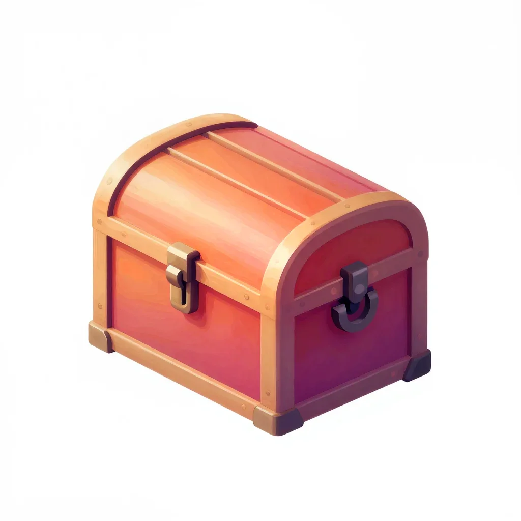Sci-fi treasure chest isolated on a white background