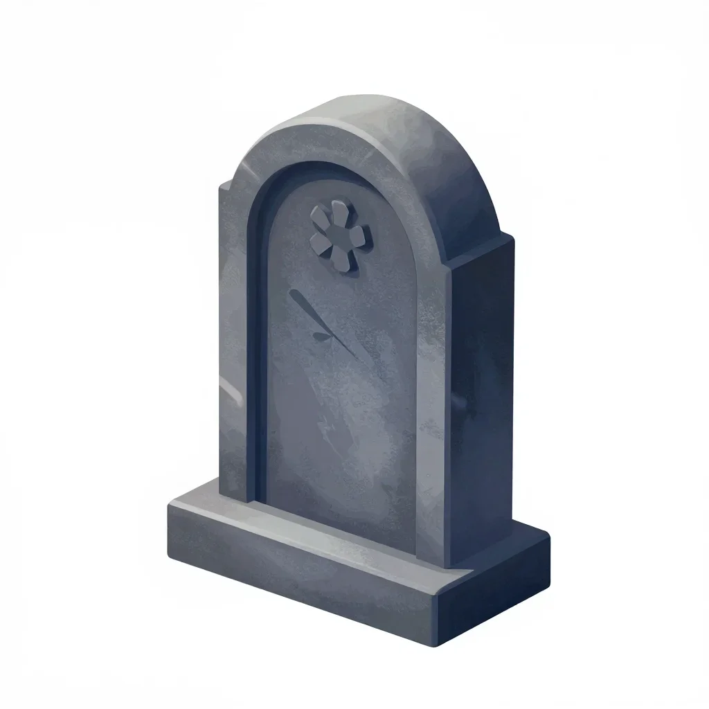 Steampunk gravestone isolated on a white background