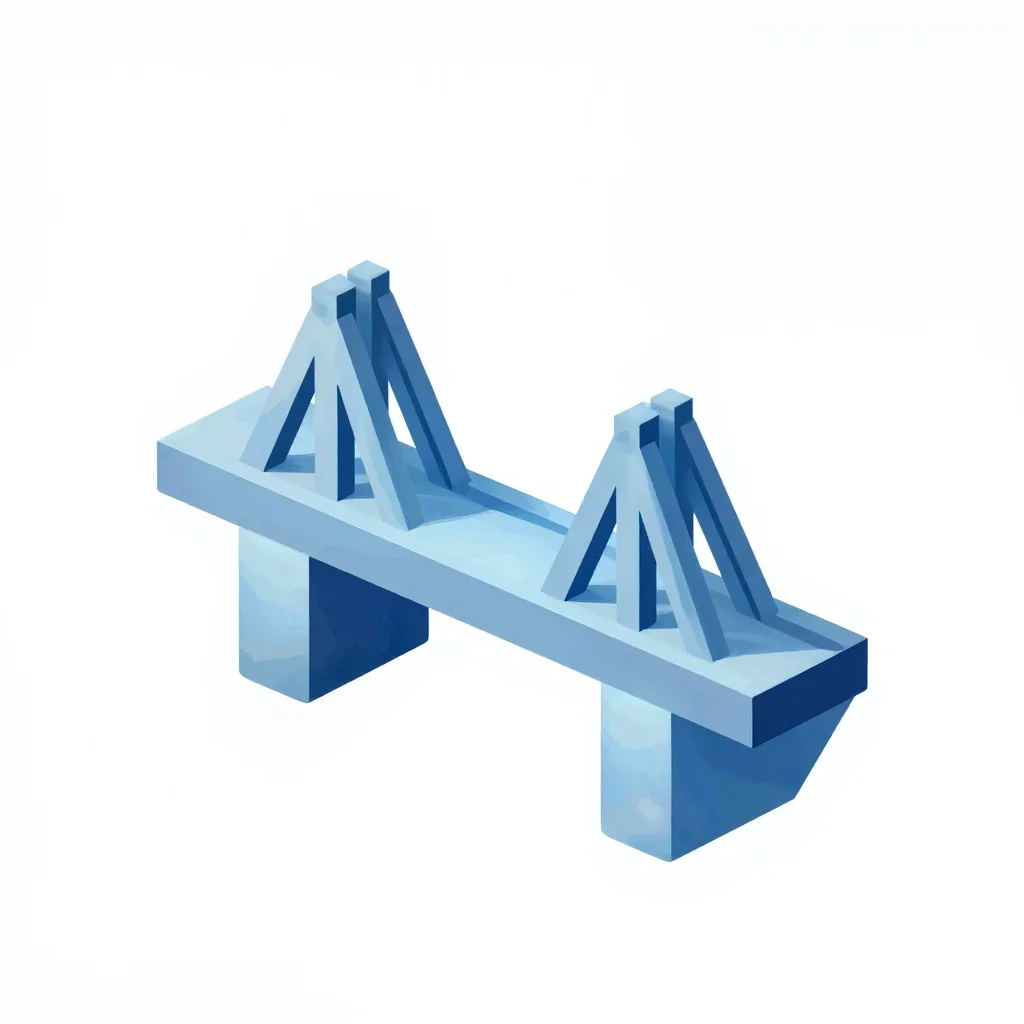 Arctic bridge segment isolated on a white background