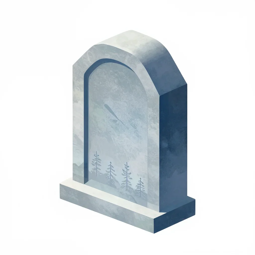 Arctic gravestone isolated on a white background