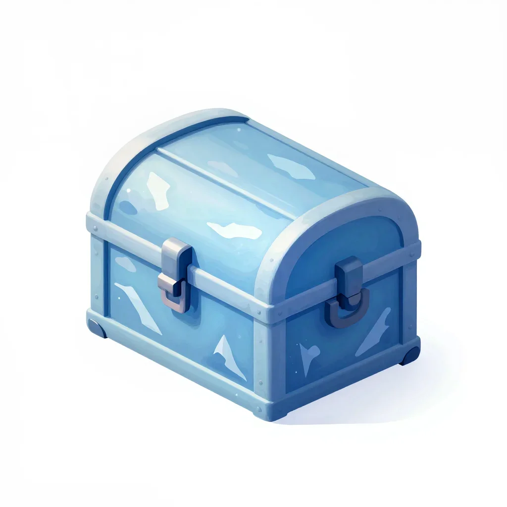 Arctic treasure chest isolated on a white background