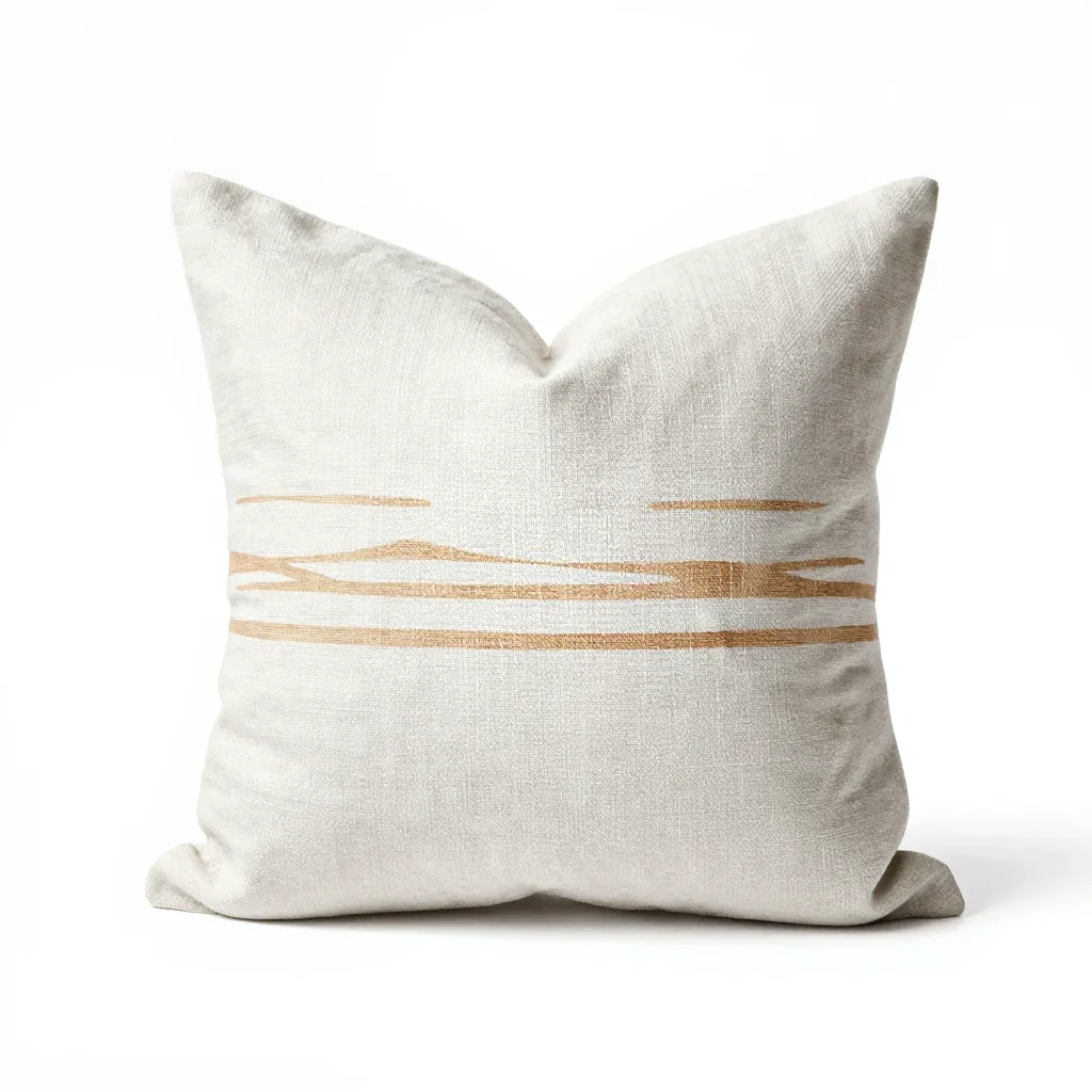 Coastal throw pillow isolated on a white background