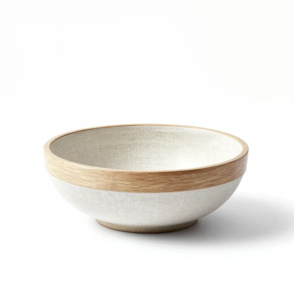 Japandi fruit bowl isolated on a white background