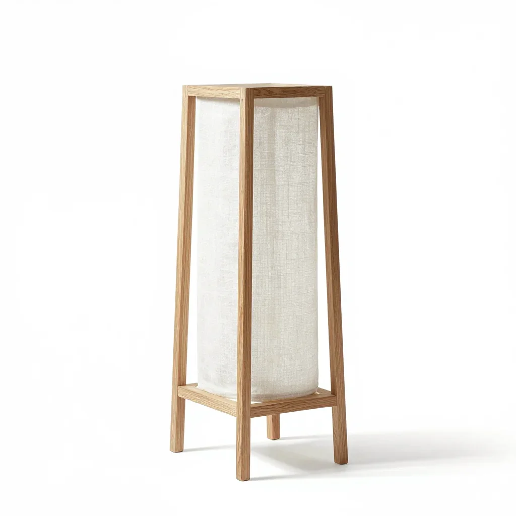 Japandi plant stand isolated on a white background