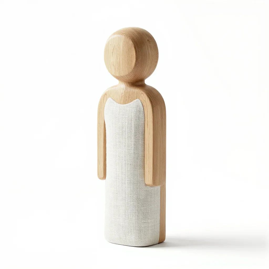 Japandi sculpture isolated on a white background