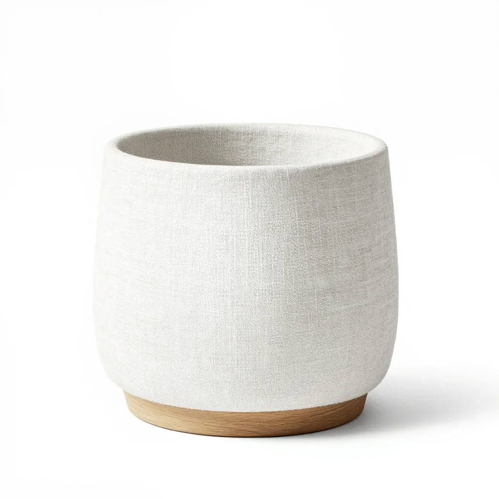 Japandi side planter isolated on a white background