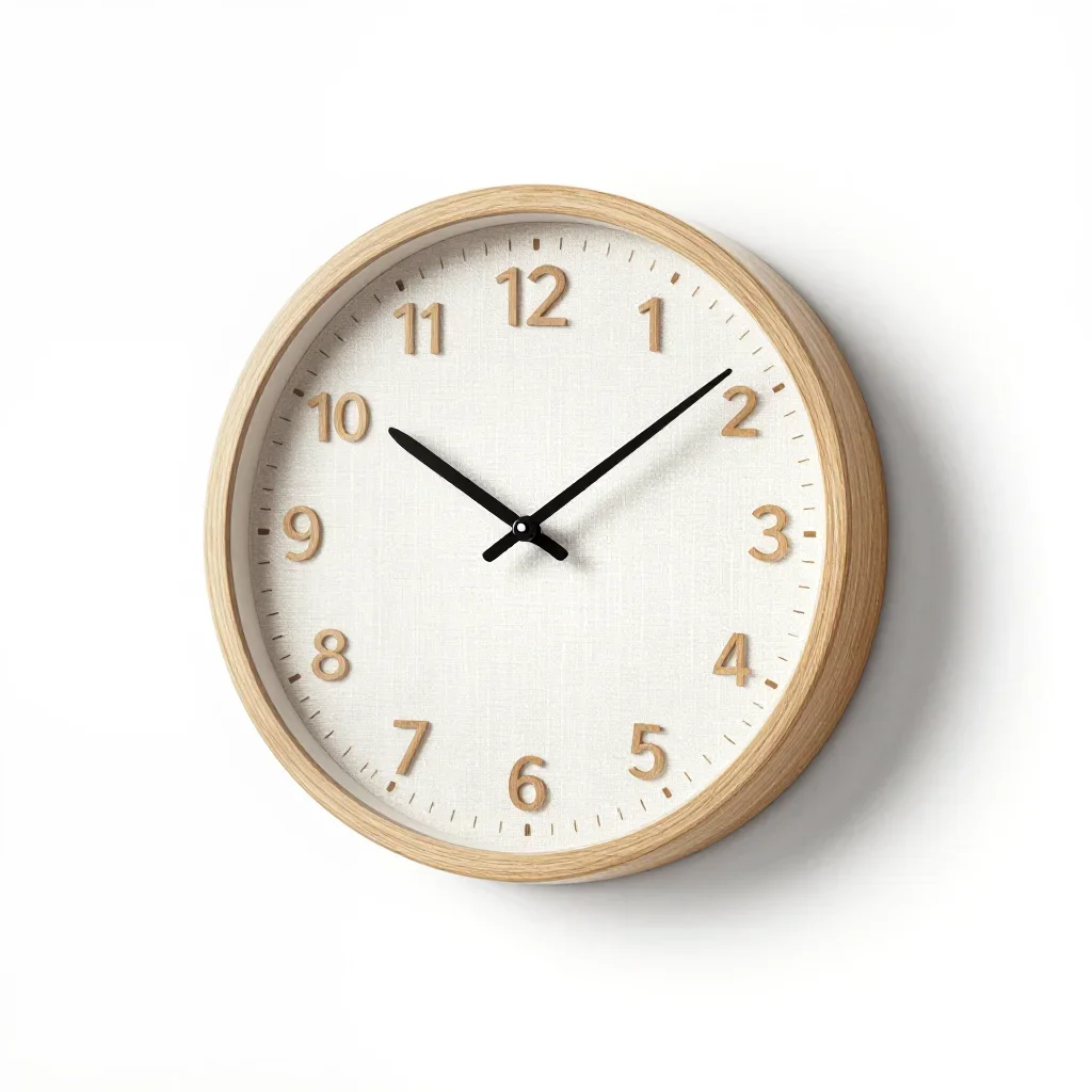 Japandi wall clock isolated on a white background