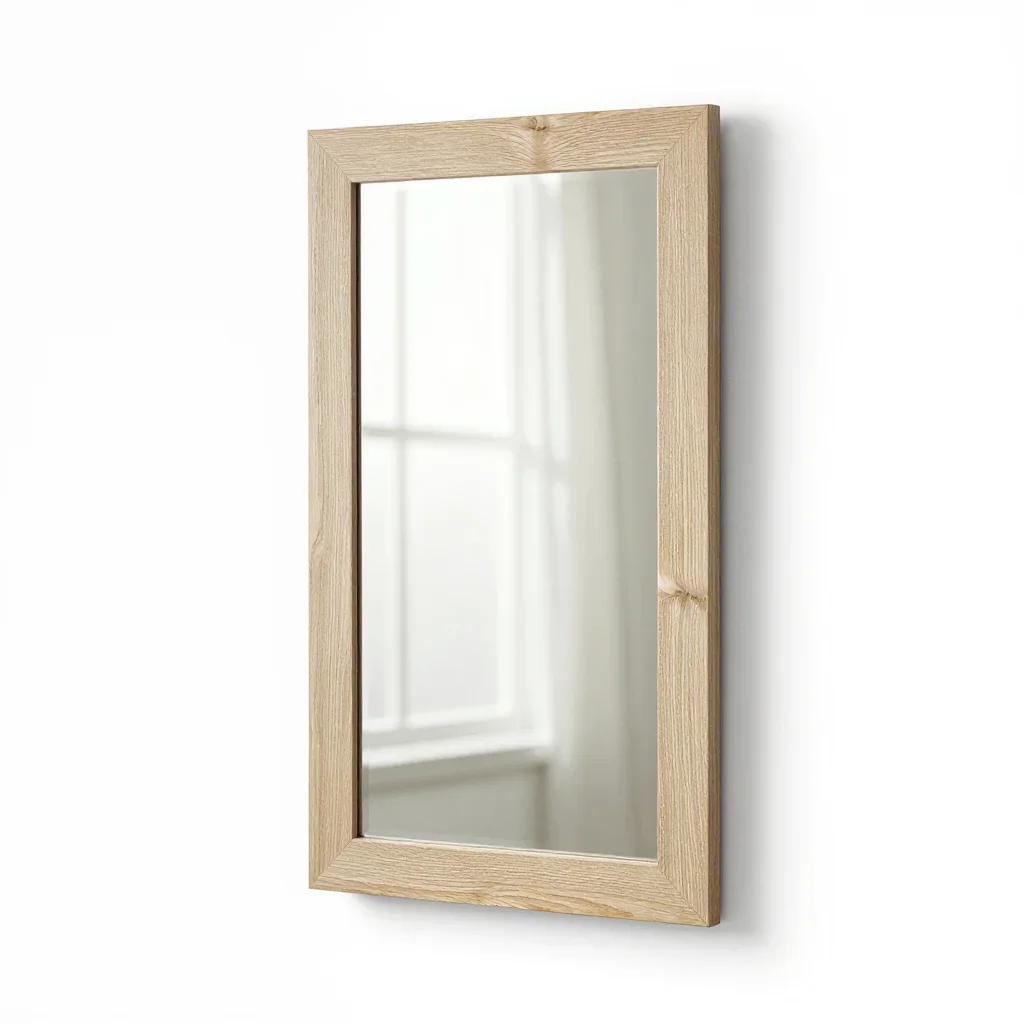 Japandi wall mirror isolated on a white background