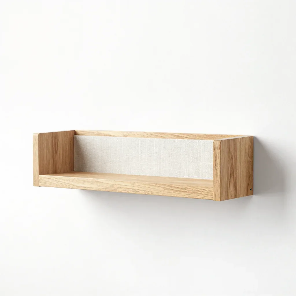 Japandi wall shelf isolated on a white background