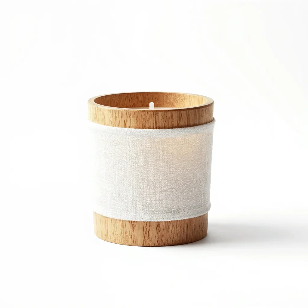 Mid-century modern candle isolated on a white background