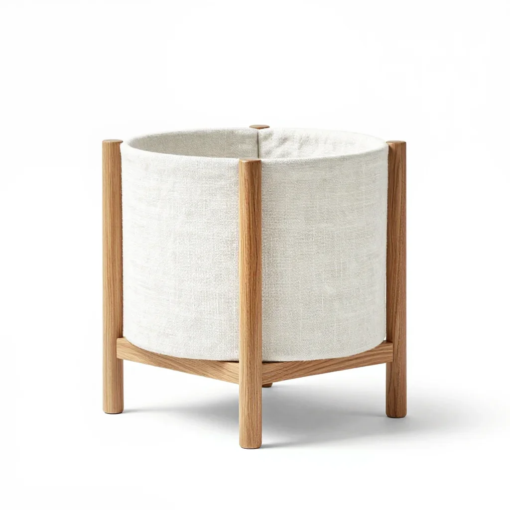 Mid-century modern side planter isolated on a white background