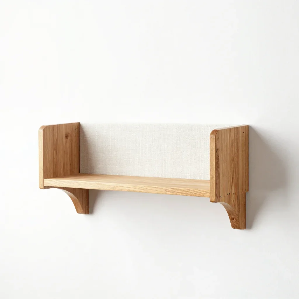 Mid-century modern wall shelf isolated on a white background