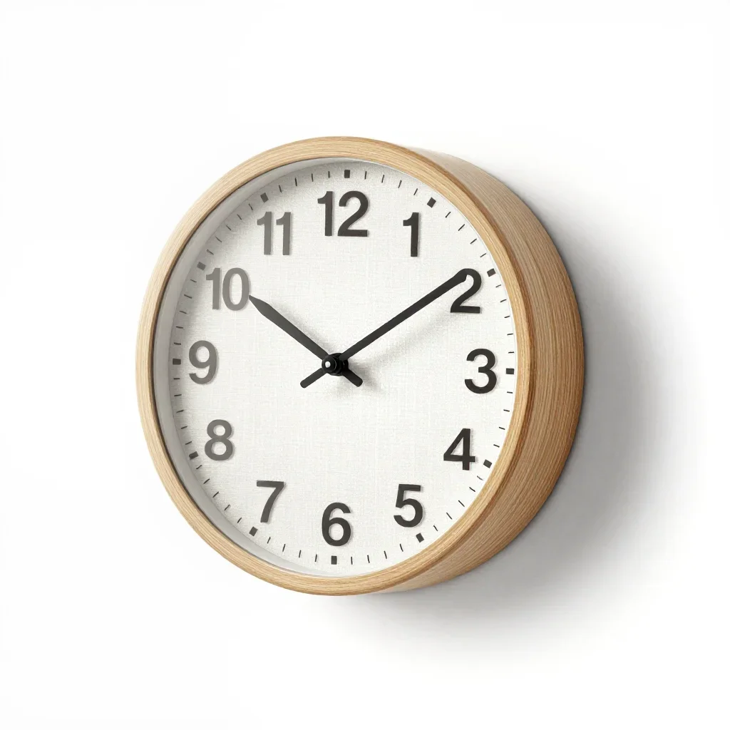 Scandinavian wall clock isolated on a white background