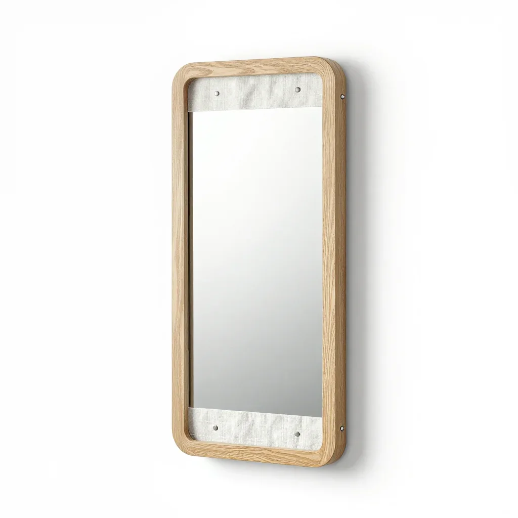 Industrial wall mirror isolated on a white background
