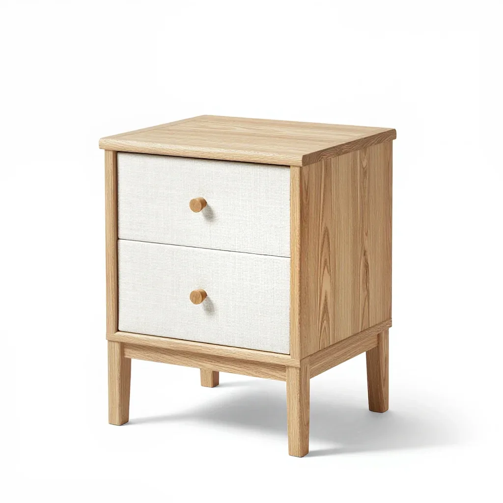 Boho bedside table isolated on a white background