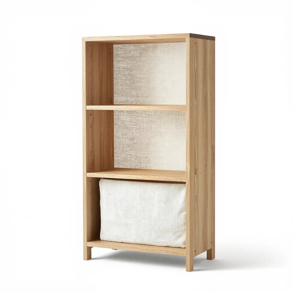 Boho bookshelf isolated on a white background