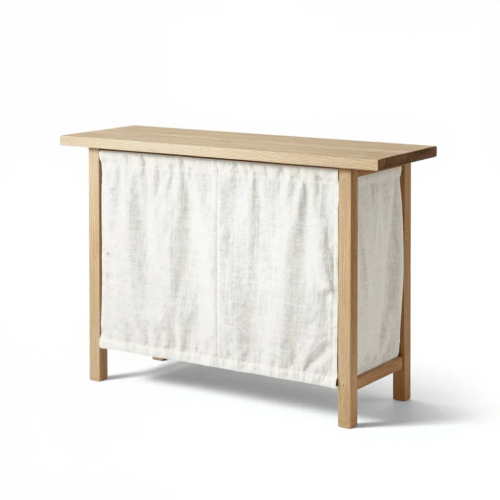 Boho console table isolated on a white background