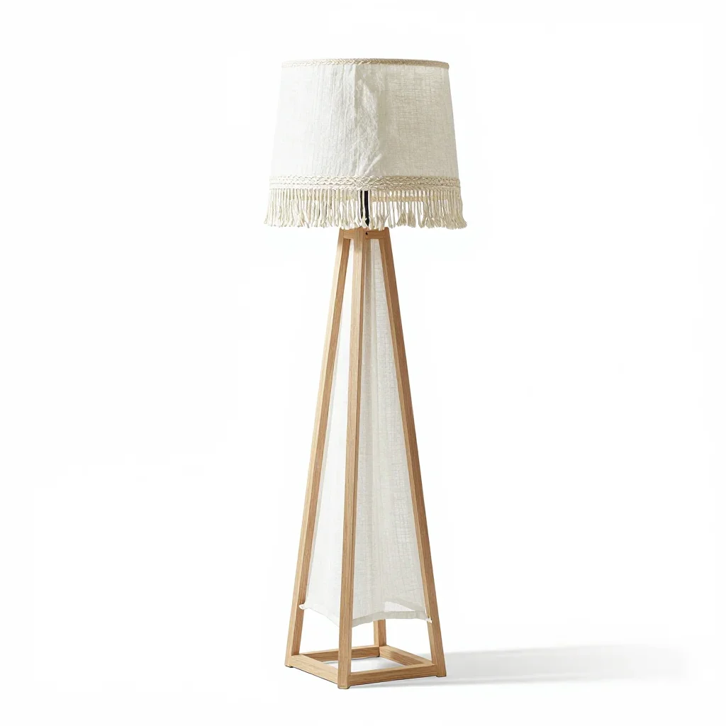 Boho floor lamp isolated on a white background