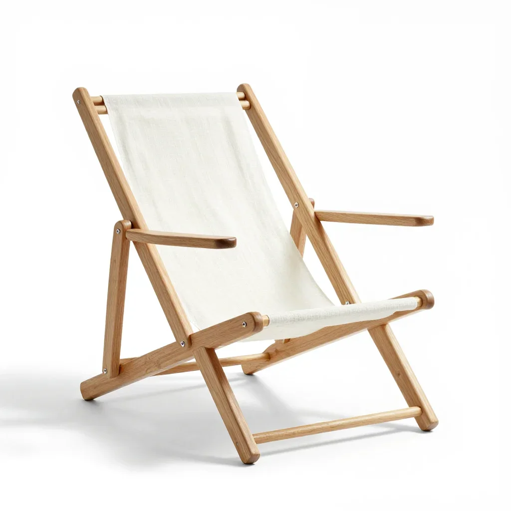 Coastal lounge chair isolated on a white background