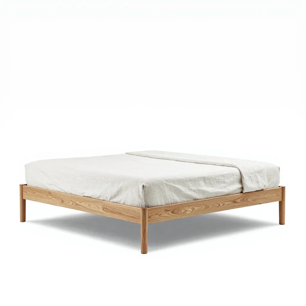 Contemporary bed frame isolated on a white background