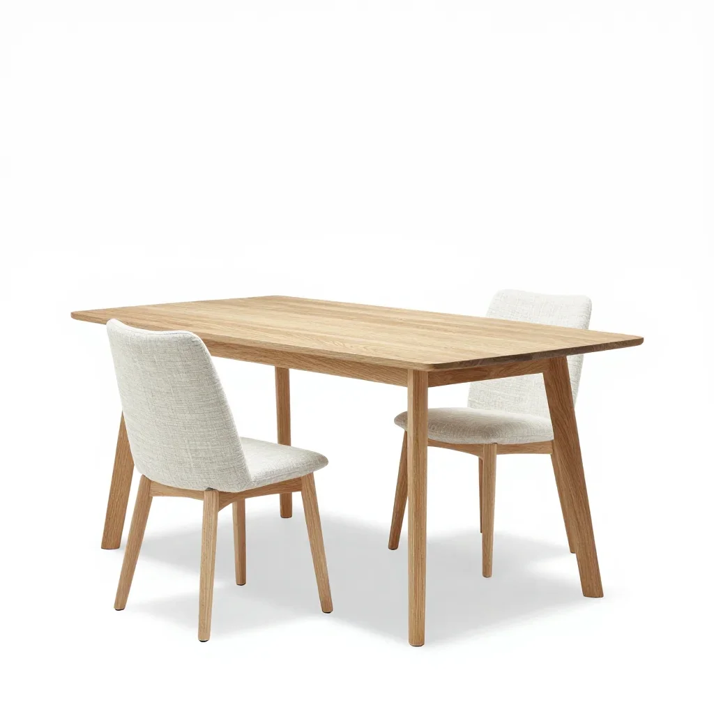Contemporary dining table isolated on a white background