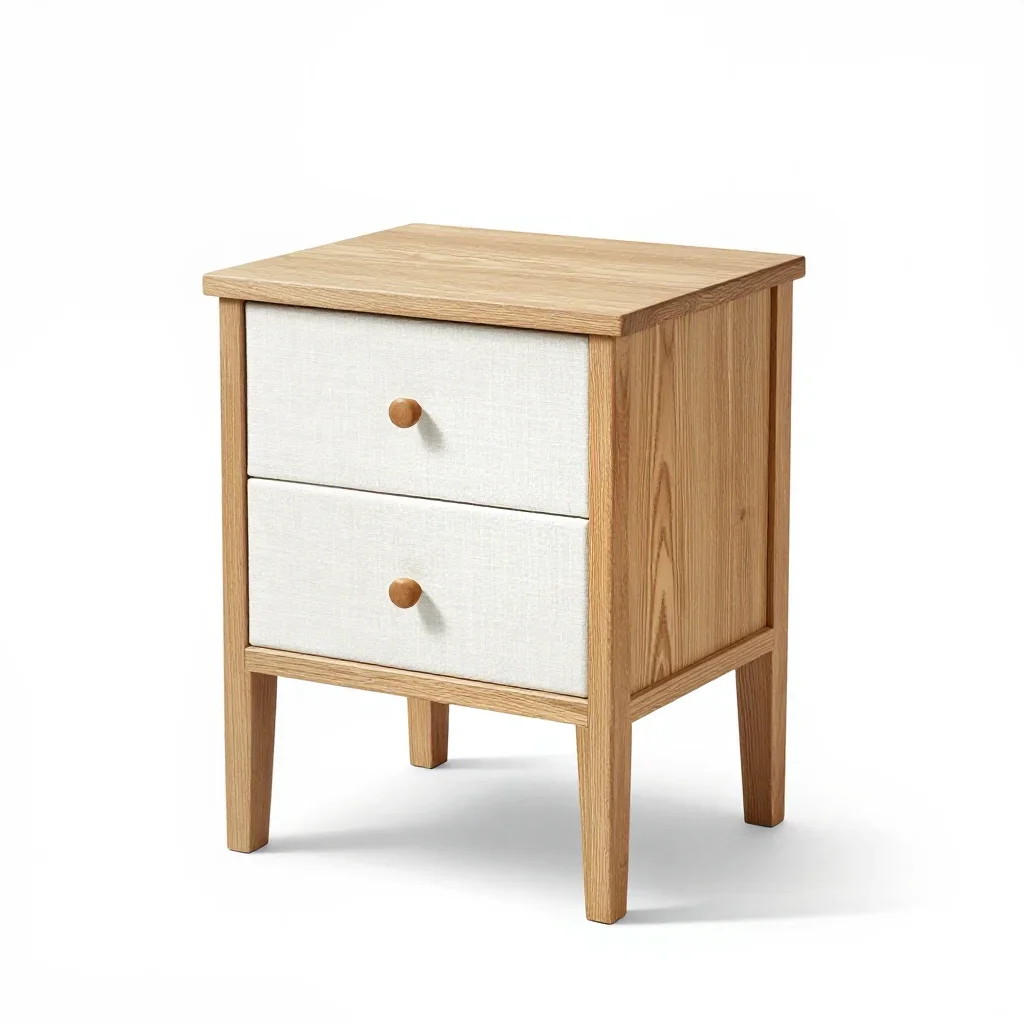 Farmhouse bedside table isolated on a white background