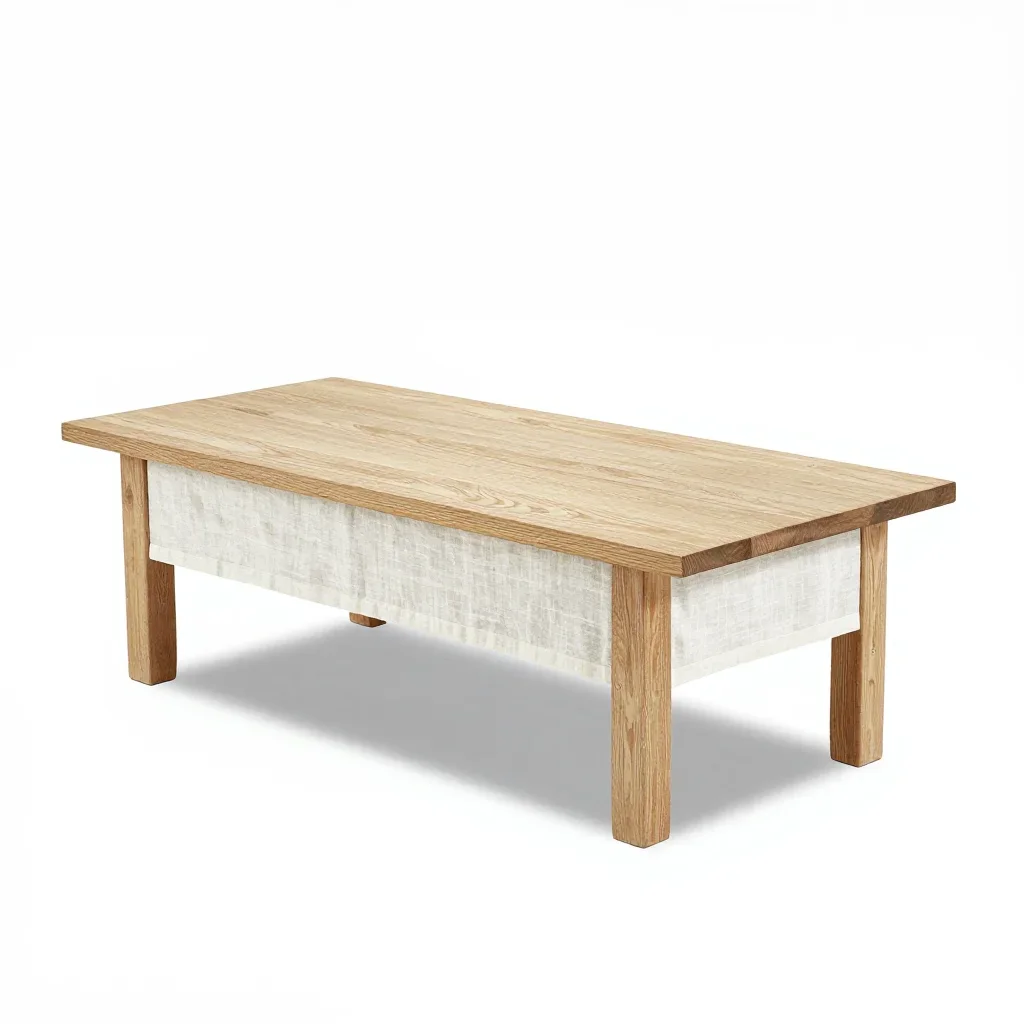 Farmhouse coffee table isolated on a white background