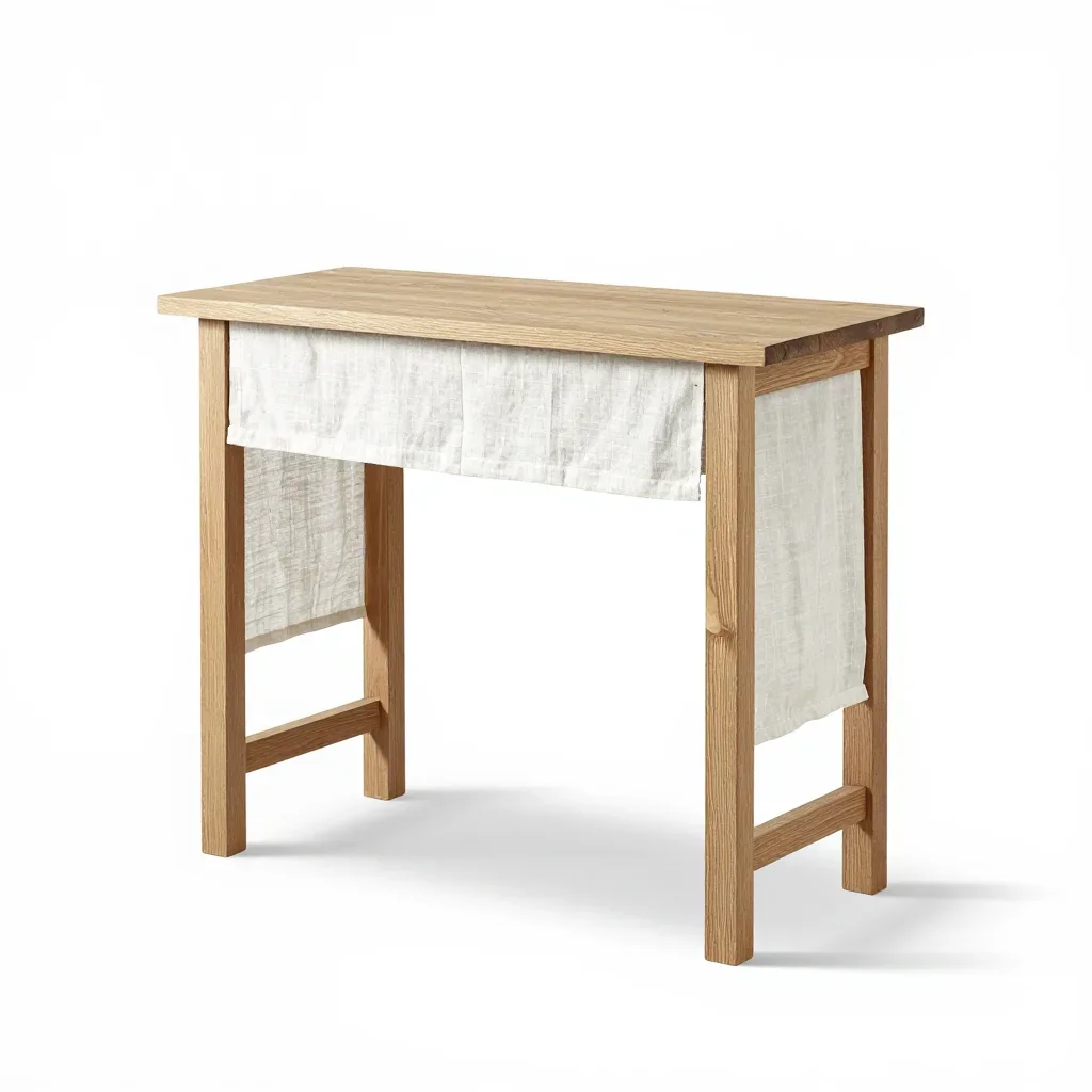 Farmhouse console table isolated on a white background