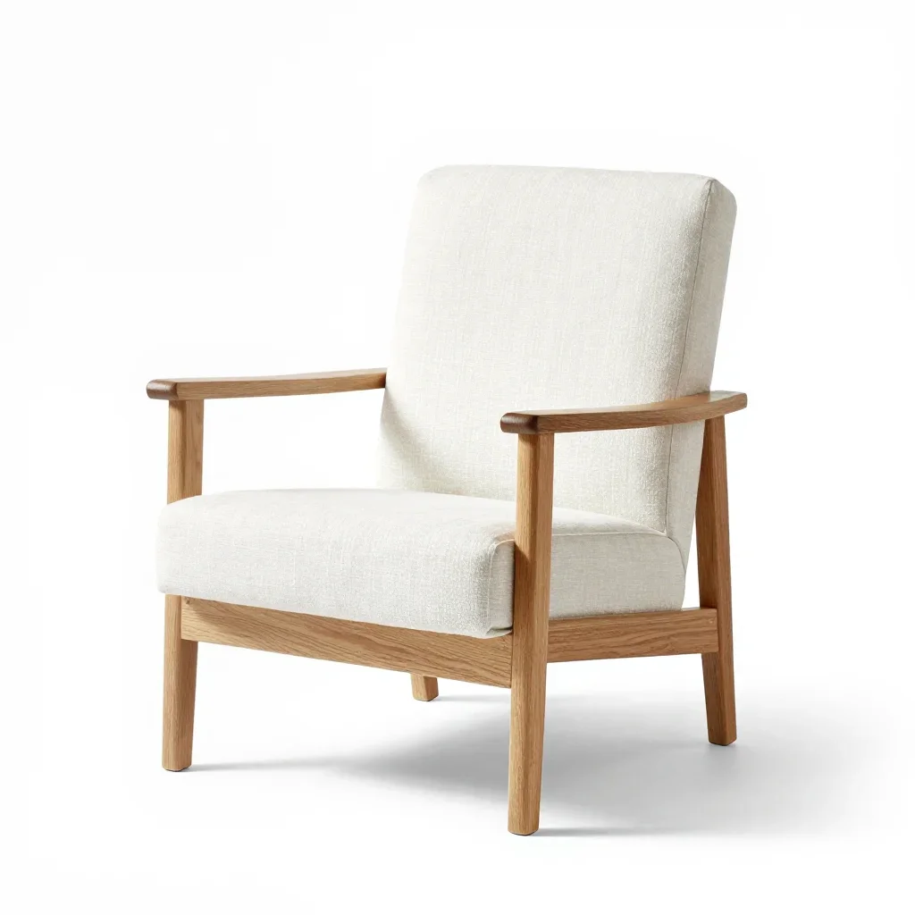 Farmhouse lounge chair isolated on a white background