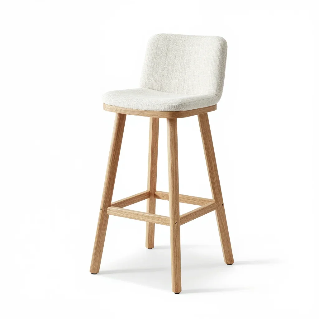 Japandi bar stool isolated on a white background