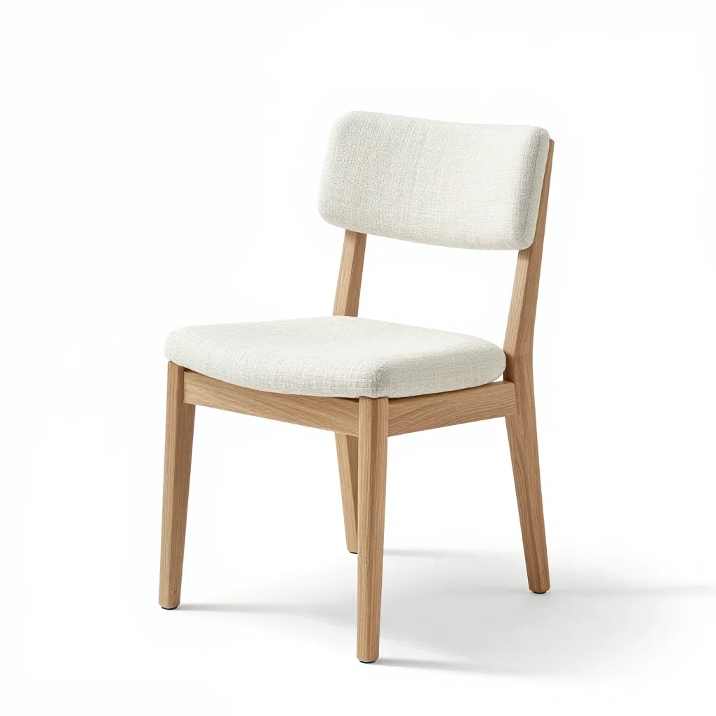 Japandi dining chair isolated on a white background