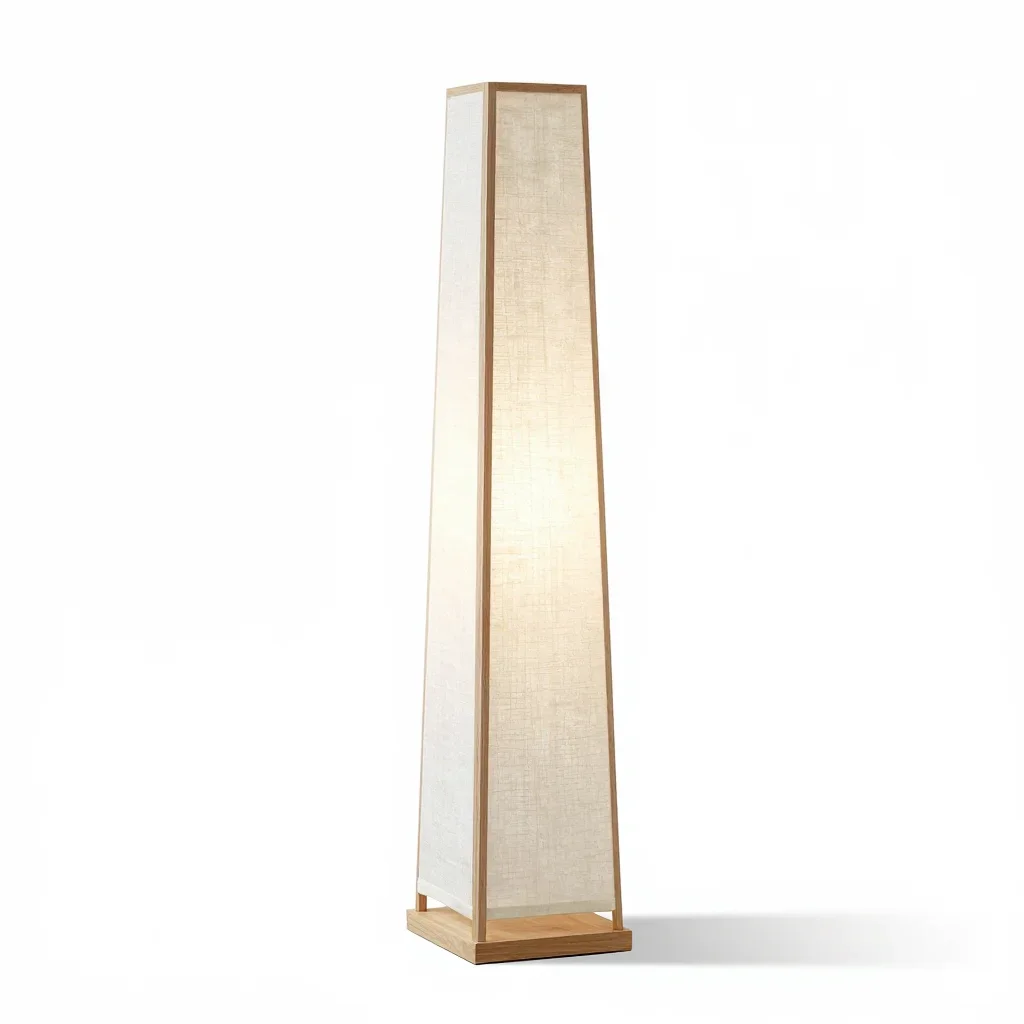 Japandi floor lamp isolated on a white background