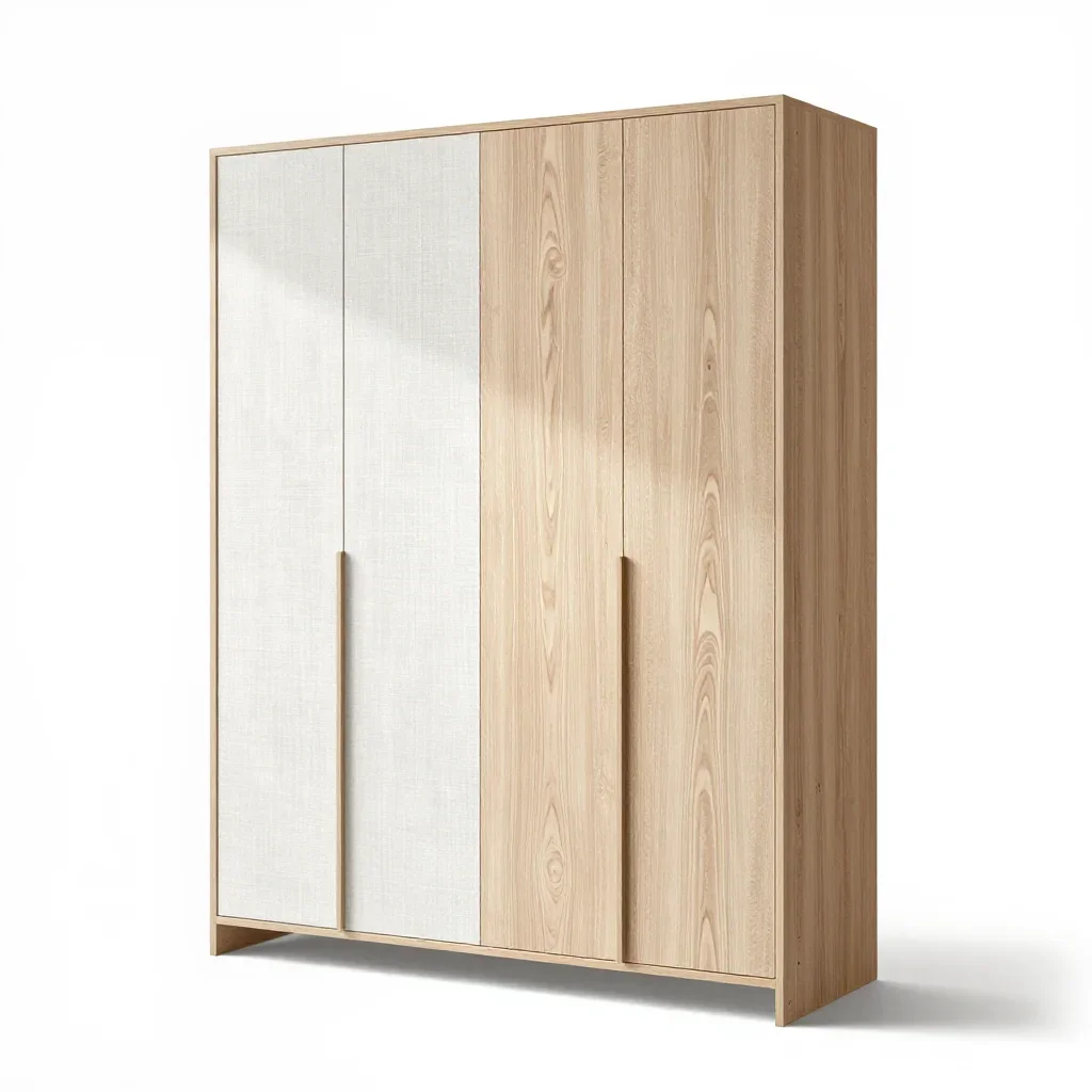 Japandi wardrobe isolated on a white background